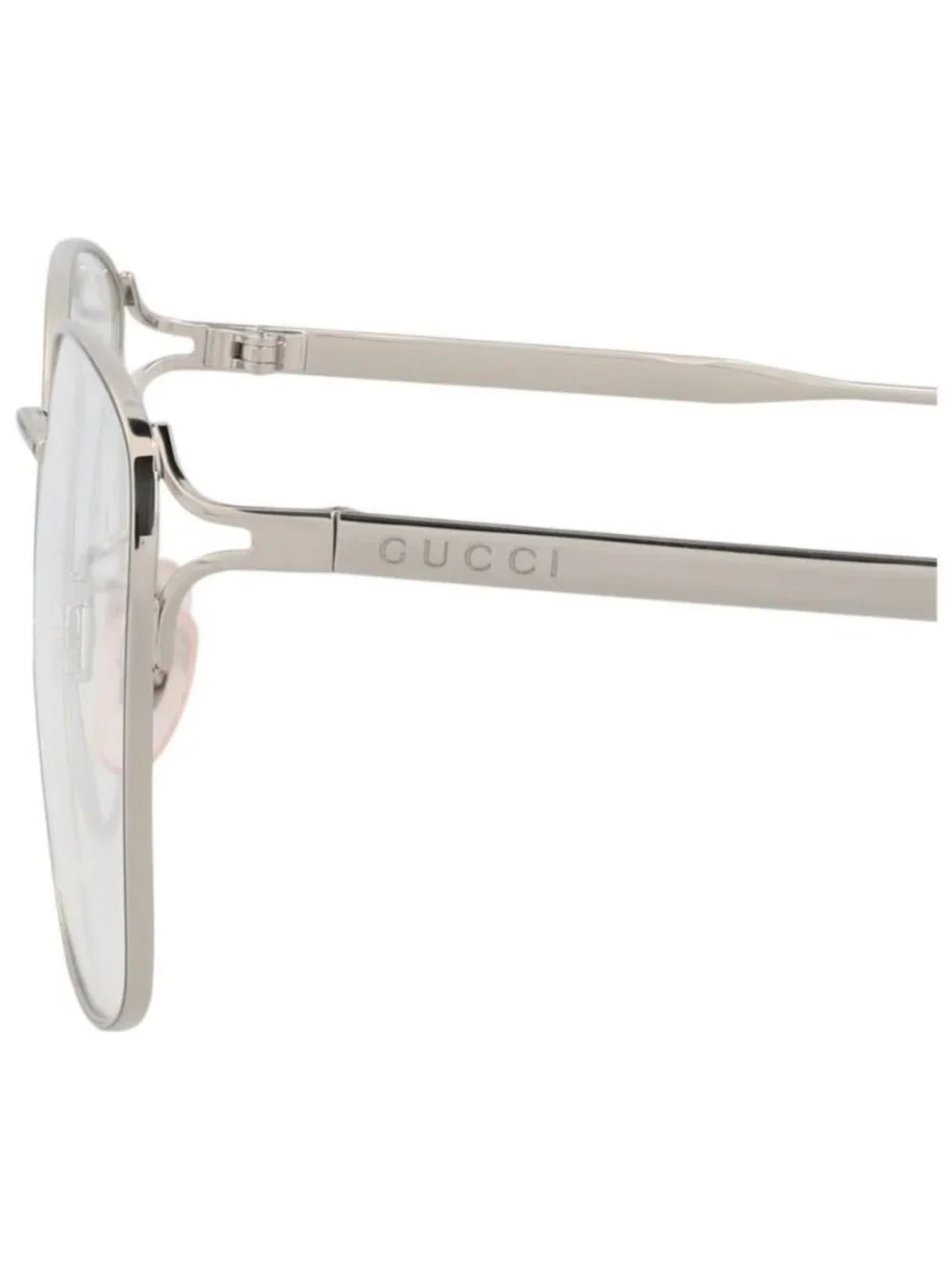 New Gucci Womens Square/Rectangle Silver Silver Transparent Fashion Designer Eye
